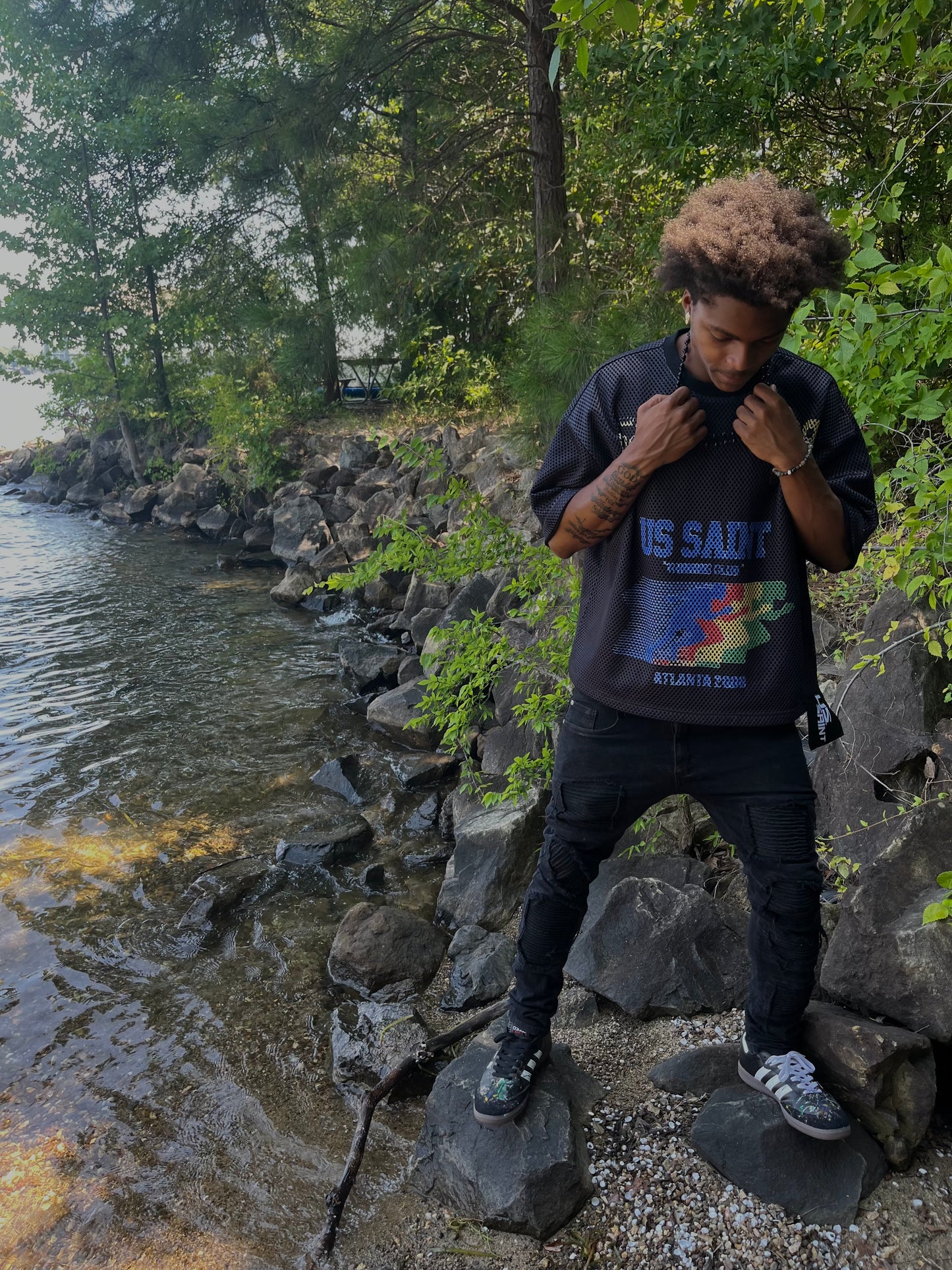 “Runners Club” Black-Out Boxy Long Sleeve Shirt